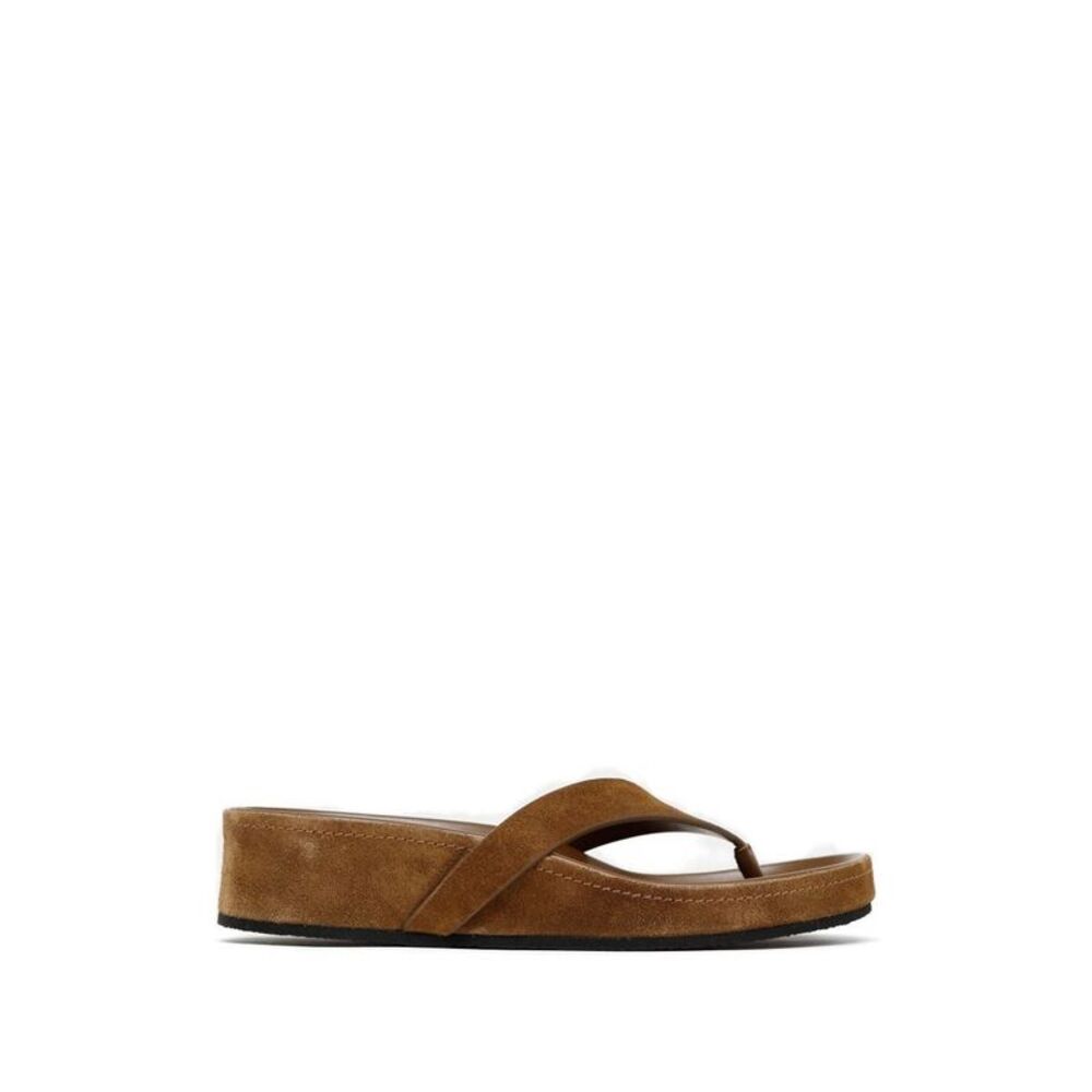 Phoebe Philo Women Round Leather Flip Flops